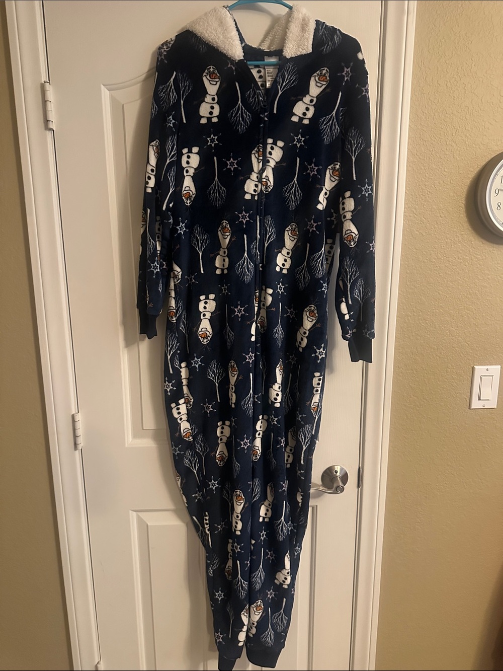 Disney Navy Blue Olaf Fleece One-Piece Pajama
